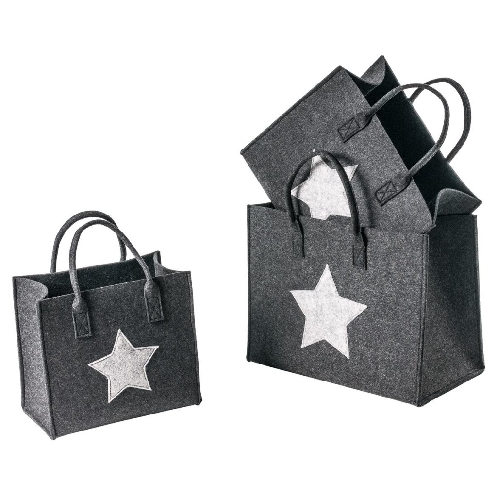 Stern Filz Star Tasche Shopper Bag Fashion Henkeltasche Geschenkbox Einkaufskorb 