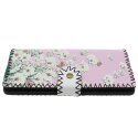LaFiore24 Portemonnaie Geldb&ouml;rse hochwertiger Damen Geldbeutel Leder Blumen Vintage Lang Gross Rosa-Pink