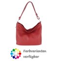 LaFiore24 Ital. Shopper Leder Handtasche Umh&auml;ngetasche Schultertasche Henkeltasche rot