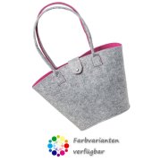 LaFiore24 Filztasche Shopper Einkaufstasche Handtasche Henkeltasche Grau - Gr&uuml;n