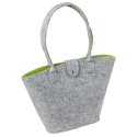 LaFiore24 Filztasche Shopper Einkaufstasche Handtasche Henkeltasche Grau - Gr&uuml;n