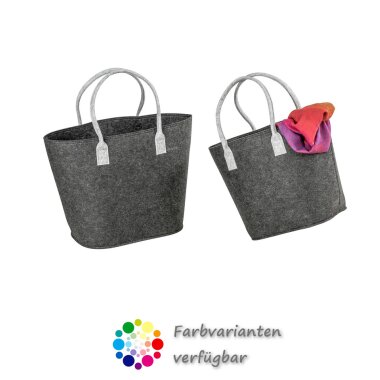 LaFiore24 Filztaschen 2er-Set Filz Shopper Henkeltaschen Einkaufstaschen