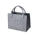 LaFiore24 Hochwertige Filztasche Einkaufstasche Damen Shopper Handtasche Henkeltasche Festivalbag hell grau-dunkel grau
