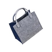 LaFiore24 Hochwertige Filztasche Einkaufstasche Damen Shopper Handtasche Henkeltasche Festivalbag hell grau-blau