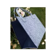 LaFiore24 Hochwertige Filztasche Einkaufstasche Damen Shopper Handtasche Henkeltasche Festivalbag hell grau-blau