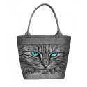 LaFiore24 Filztaschen Filz Shopper Damen Einkaufstasche Henkeltasche Katzen Cat Motiv Handtasche Reißverschluss Maschinenwaschbar bis 30 Grad