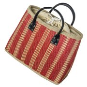 LaFiore24 Einkaufstasche Shopper Henkeltasche Korb Handtasche Allzwecktasche Rot