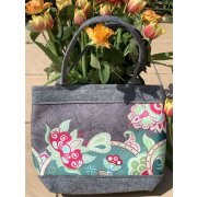 LaFiore24 Shopper Damen Filztasche Einkaufstasche Henkeltasche Blüten Motiv waschbar mittel groß