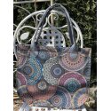 LaFiore24 Filztaschen Einkaufstasche Filz Shopper Henkeltasche Mandala Motiv Gross  XL