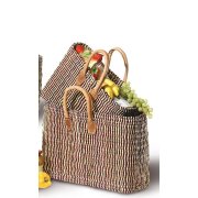 LaFiore24 Korb Einkaufskorb Damen Shopper Natur Handtasche Henkeltasche Naturkorb