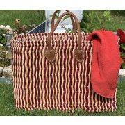 LaFiore24 Korb Einkaufskorb Damen Shopper Natur Handtasche Henkeltasche Naturkorb